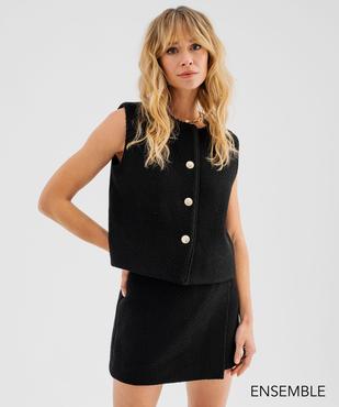 Ensemble veste et jupe short en tweed pour femme - GEMO