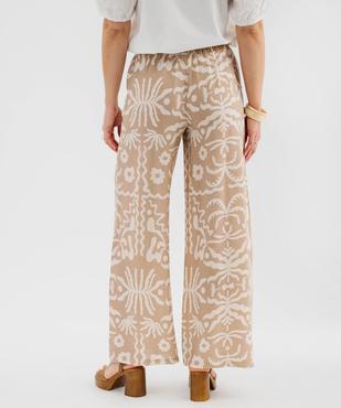 Pantalon large et fluide imprimé femme vue4 - GEMO 4G FEMME - GEMO