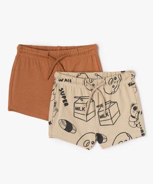 Short en maille à taille élastiquée bébé garçon (lot de 2) vue1 - GEMO(BEBE DEBT) - GEMO