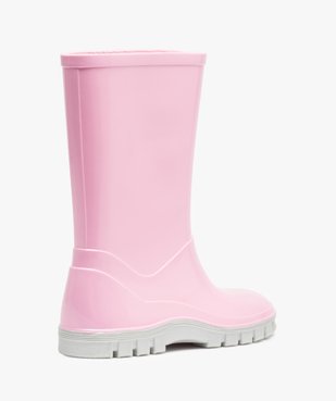 Bottes de pluie fille unies à semelle crantée contrastante vue4 - GEMO (ENFANT) - GEMO