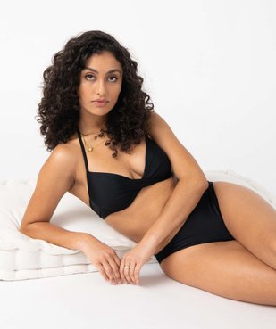 Haut de maillot de bain femme forme corbeille effet drapé vue1 - GEMO 4G FEMME - GEMO