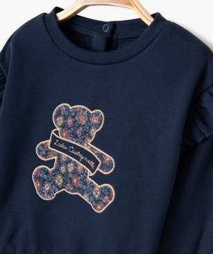 Sweat à motif avec volants sur les épaules bébé fille - LuluCastagnette vue2 - LULUCASTAGNETTE - GEMO