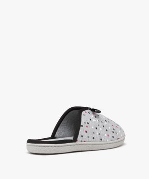 Chaussons femme mules plates en jersey à pois vue4 - GEMO(HOMWR FEM) - GEMO