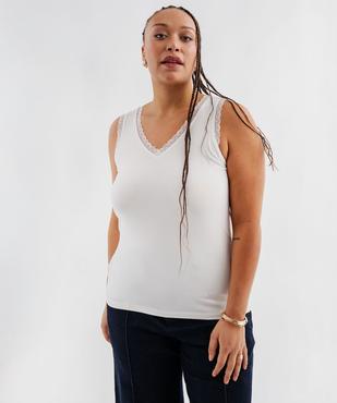 Débardeur fluide à col V dentelle femme grande taille vue5 - GEMO 4G GT - GEMO