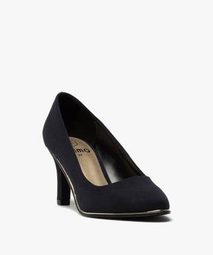 Escarpins femme en suédine unie et liseré métallisé vue2 - GEMO(URBAIN) - GEMO