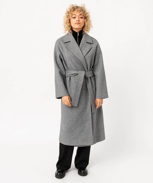 Manteau long aspect drap de laine femme vue1 - GEMO(FEMME PAP) - GEMO