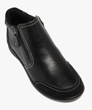 Boots femme confort à double zip avec surpiqûres contrastantes vue5 - G'FLEX GEMO FOR GOOD - GEMO