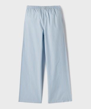 Pantalon large en coton rayé à taille élastiquée fille vue3 - GEMO (JUNIOR) - GEMO