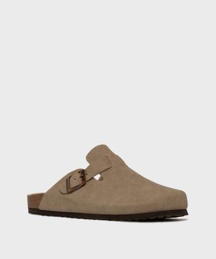 Sabots en suédine avec semelle intérieure anatomique en cuir femme vue2 - 5 MILES - GEMO