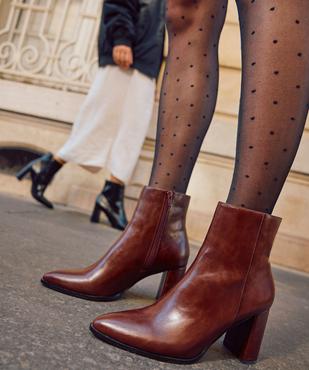 Boots à talon haut et bout pointu unies femme vue6 - FOLLOW ME - GEMO