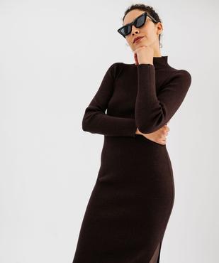 Robe pull longue fendue sur un côté femme vue2 - GEMO(FEMME PAP) - GEMO