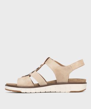 Sandales confort à talon compensé et scratch femme - G'flex vue3 - G'FLEX - GEMO