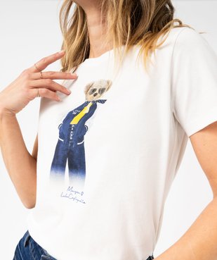 Tee-shirt manches courtes ample imprimé femme - LuluCastagnette vue2 - LULUCASTAGNETTE - GEMO