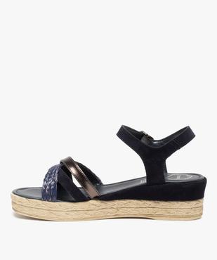Sandales femme compensées à brides croisées - Tanéo vue3 - TANEO - GEMO