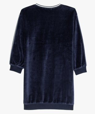 Robe fille forme sweat en velours avec broderie vue2 - GEMO (ENFANT) - GEMO