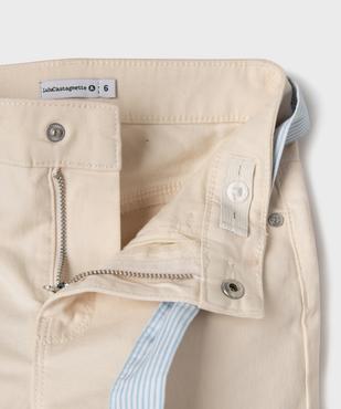 Pantalon flare en coton stretch avec ceinture rayée fille - LuluCastagnette vue2 - LULUCASTAGNETTE - GEMO