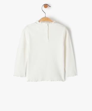 Tee-shirt bébé fille manches longues à côtes vue3 - GEMO(BEBE DEBT) - GEMO