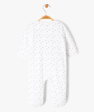 Pyjama bébé en velours étoilé à ouverture ventrale vue3 - GEMO 4G BEBE - GEMO