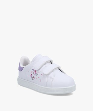 Baskets fille imprimées licorne sur le côté fermeture scratch vue2 - GEMO (ENFANT) - GEMO