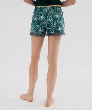 Short de pyjama en maille fluide avec bas en dentelle femme vue3 - GEMO 4G FEMME - GEMO