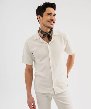 Chemise manches courtes en maille piquée de coton homme vue1 - GEMO 4G HOMME - GEMO