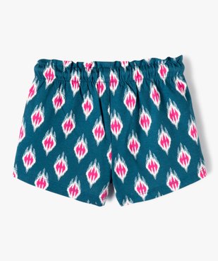 Short bébé fille en maille de coton imprimé à taille élastiquée vue3 - GEMO(BEBE DEBT) - GEMO