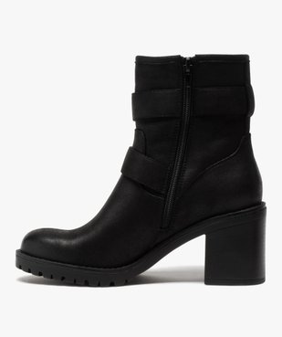 Boots femme à talon carré et larges brides décoratives vue3 - GEMO(URBAIN) - GEMO