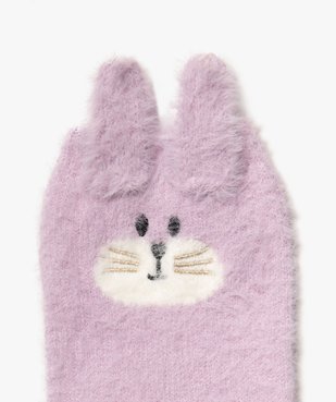 Chaussettes duveteuses avec motif lapin en relief fille vue2 - GEMO (ENFANT) - GEMO