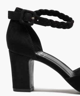 Escarpins femme unis à talon carré et bride tressée vue6 - VALENTINA BALDA - GEMO