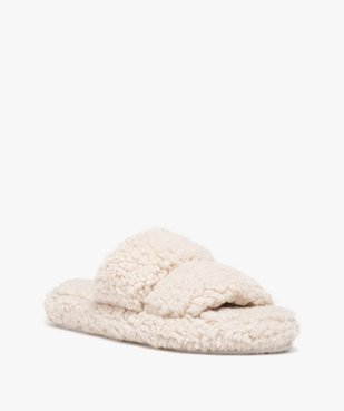 Chaussons femme mules en sherpa unies vue2 - GEMO(HOMWR FEM) - GEMO