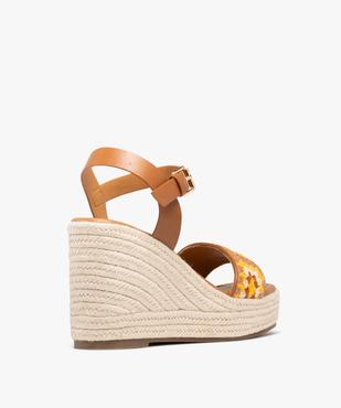 Sandales à talon compensé en corde et bride crochet femme vue4 - FOLLOW ME - GEMO