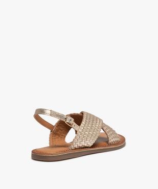Sandales fille à talon plat et larges brides tressées vue4 - GEMO (ENFANT) - GEMO