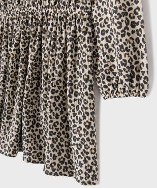 Robe courte à manches longues en maille texturée extensible fille vue2 - GEMO (ENFANT) - GEMO