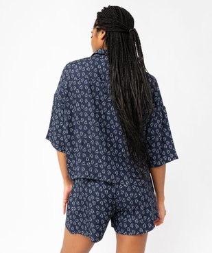 Pyjashort fluide à haut chemise femme - LuluCastagnette vue3 - LULUCASTAGNETTE - GEMO