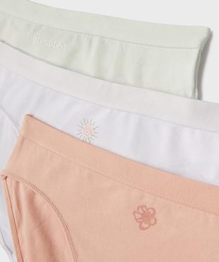 Culottes en coton stretch à motifs feuillages fille (lot de 3) vue2 - GEMO 4G FILLE - GEMO