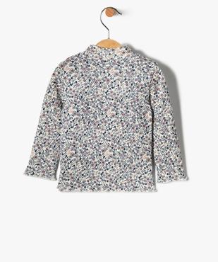Tee-shirt bébé fille en maille côtelée à motifs fleuris - LuluCastagnette vue3 - LULUCASTAGNETTE - GEMO