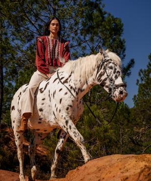 Blouse à manches longues avec volants fantaisie femme vue1 - GEMO(FEMME PAP) - GEMO