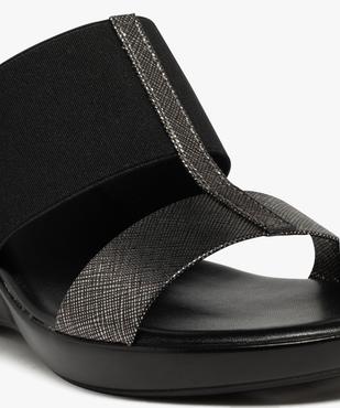 Mules femme compensées à bride élastique et bride fantaisie vue6 - GEMO(URBAIN) - GEMO