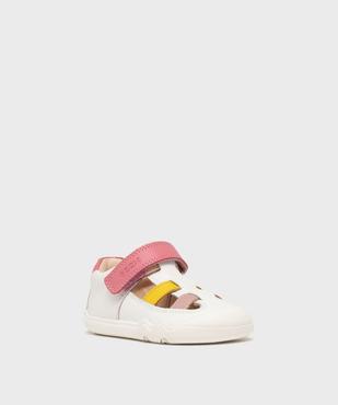 Chaussures de marche ouvertes en cuir bébé fille - Geox vue2 - GEOX - GEMO