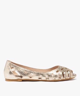 Ballerines femme unies et ajourées avec bout ouvert vue2 - GEMO(URBAIN) - GEMO
