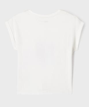 Tee-shirt manches courtes avec motif en relief et noeud fille vue3 - GEMO (ENFANT) - GEMO