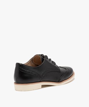 Derbies femme unis à bout fleuri et semelle contrastante vue4 - GEMO 4G FEMME - GEMO