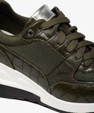 Baskets femme unies et compensées à lacets imitation croco vue6 - GEMO (SPORTSWR) - GEMO