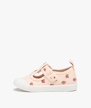 Babies bébé fille en toile imprimée fermeture scratch vue3 - GEMO 4G BEBE - GEMO
