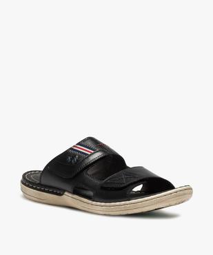 Mules homme en cuir à larges brides ajustables vue2 - GEMO (CASUAL) - GEMO