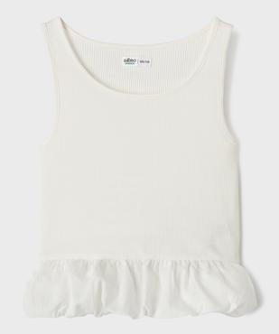 Débardeur en maille côtelée extensible à basque fille vue1 - GEMO 4G FILLE - GEMO