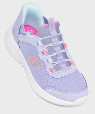 Baskets en toile pailletée enfilage facile fille - Skechers vue5 - SKECHERS - GEMO