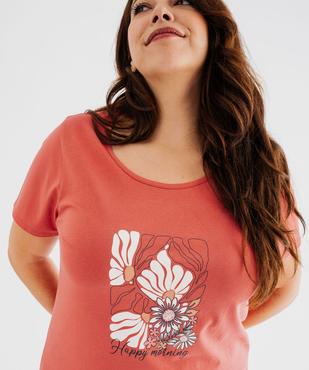 Chemise de nuit à manches courtes avec motifs femme grande taille vue2 - GEMO 4G FEMME - GEMO