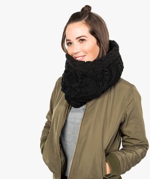 Echarpe snood en maille torsadée et polaire pour femme vue1 - GEMO (ACCESS) - GEMO
