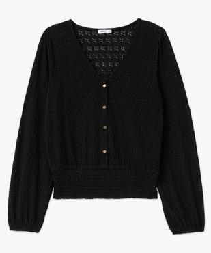 Tee-shirt à manches longues en maille ajourée femme vue4 - GEMO(FEMME PAP) - GEMO